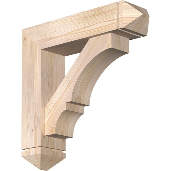 Ekena Millwork Balboa Arts and Crafts Smooth Bracket w/ Offset Brace, Douglas Fir, 7 1/2"W x 30"D x 30"H BKT0806X30X30BOA03SDF - main